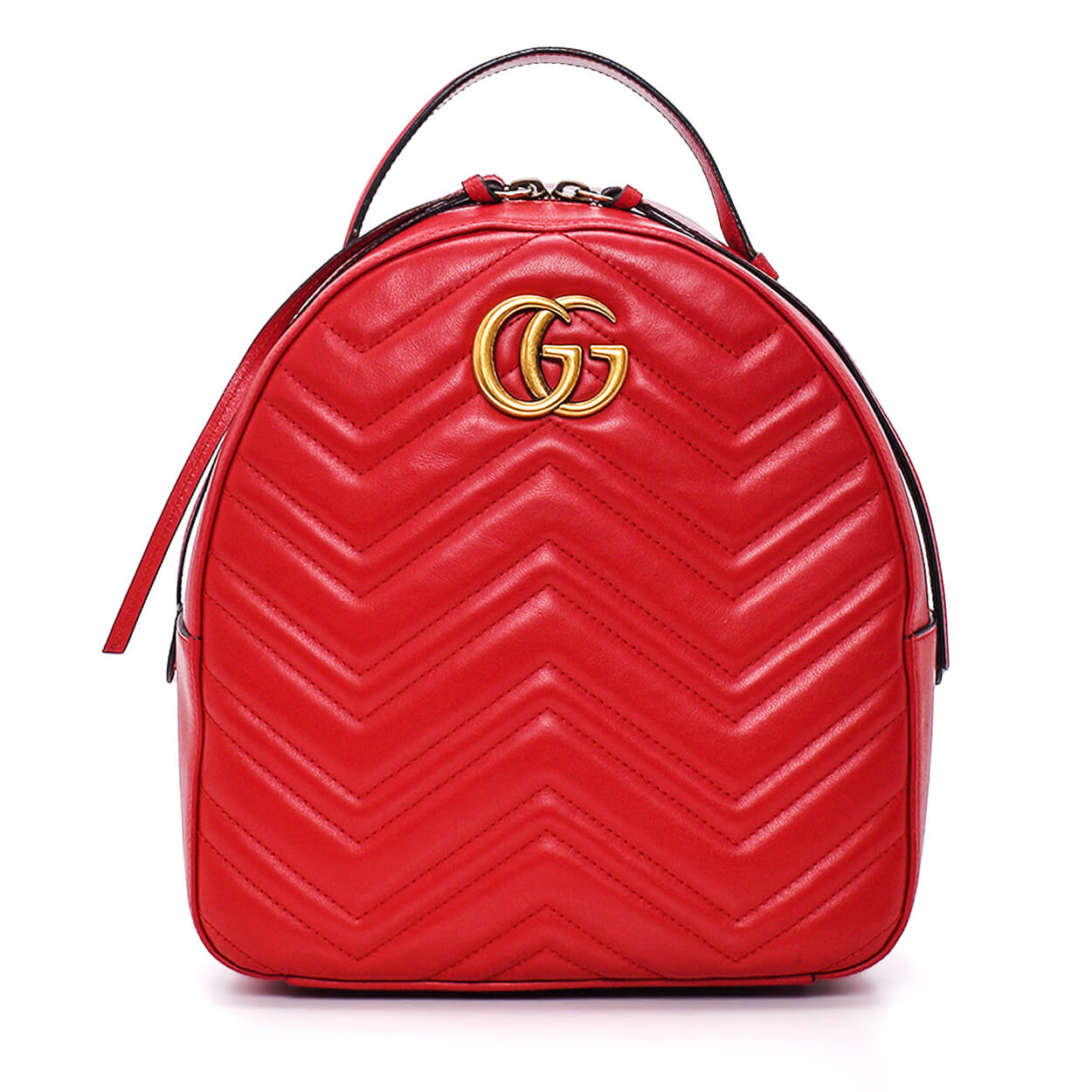 Gucci - Red Marmont Matelasse Leather Backpack